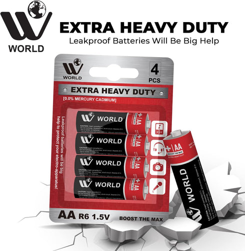 Extra Heavy Duty AA Battery Cells - 4 Pcs | WBM WORLD